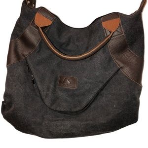 K2 Classic Fashion charcoal canvas cotton brown strap work school bag 2…